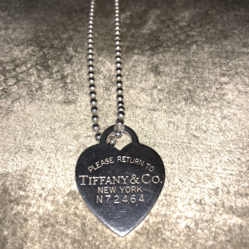 Authentic Tiffany sterling heart pendant necklace